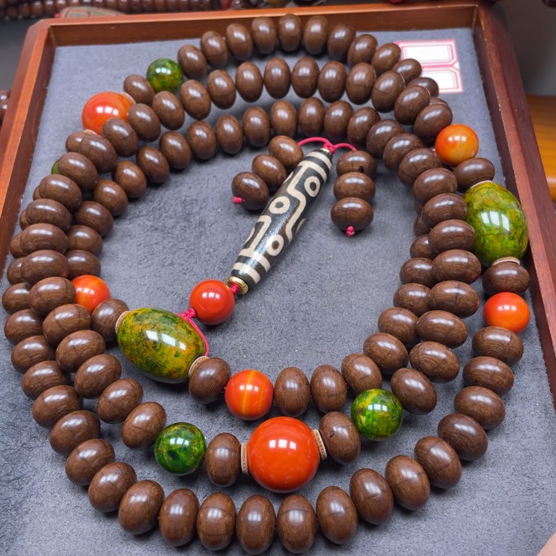 菩提把件未镶嵌六道木