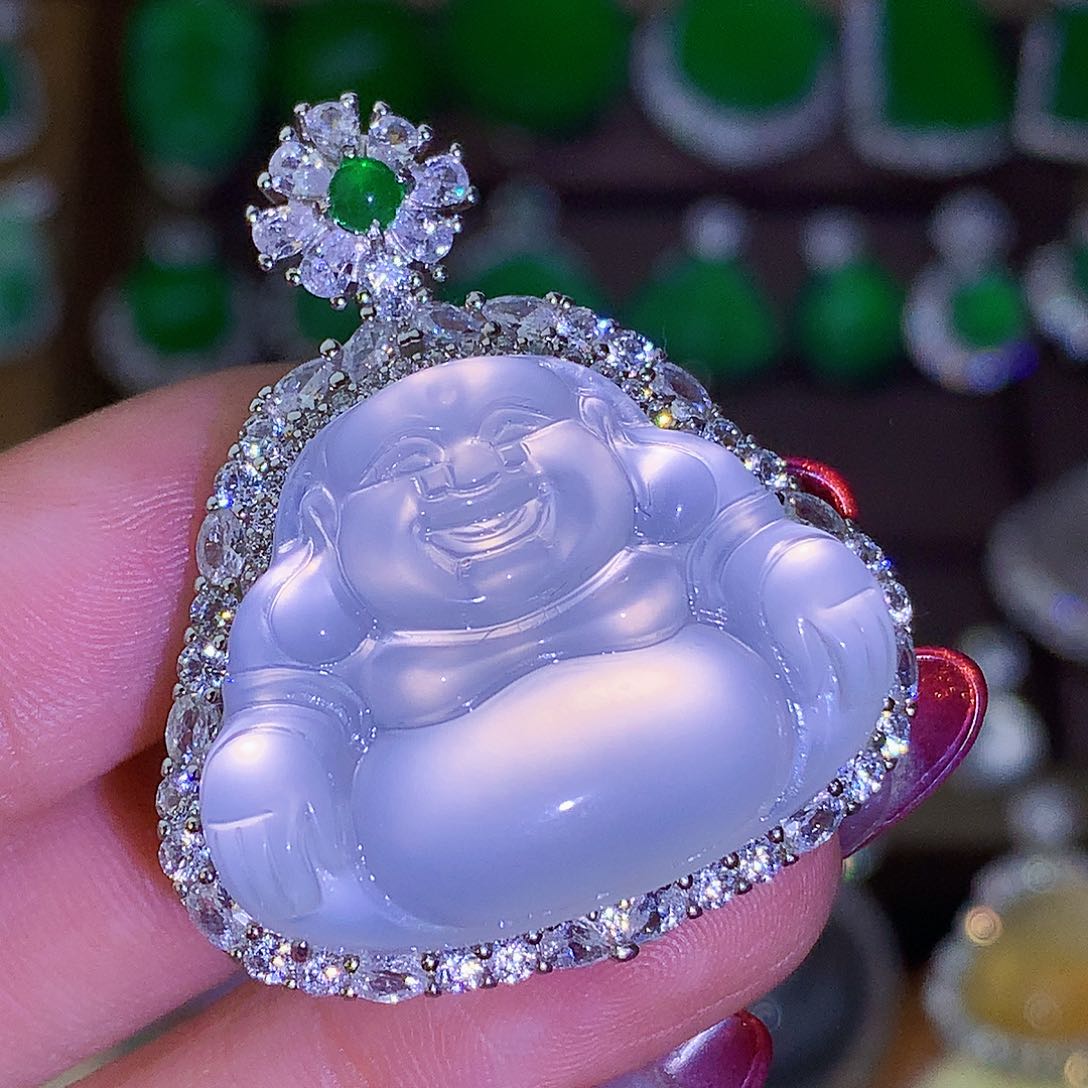 颈饰银S925镶嵌石英质玉