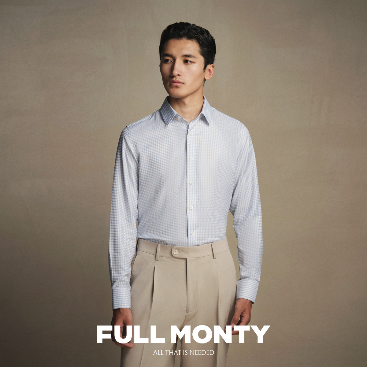 【高支免烫格纹】浅绿长袖衬衫男士商务正装西装衬衣抗皱2025新款