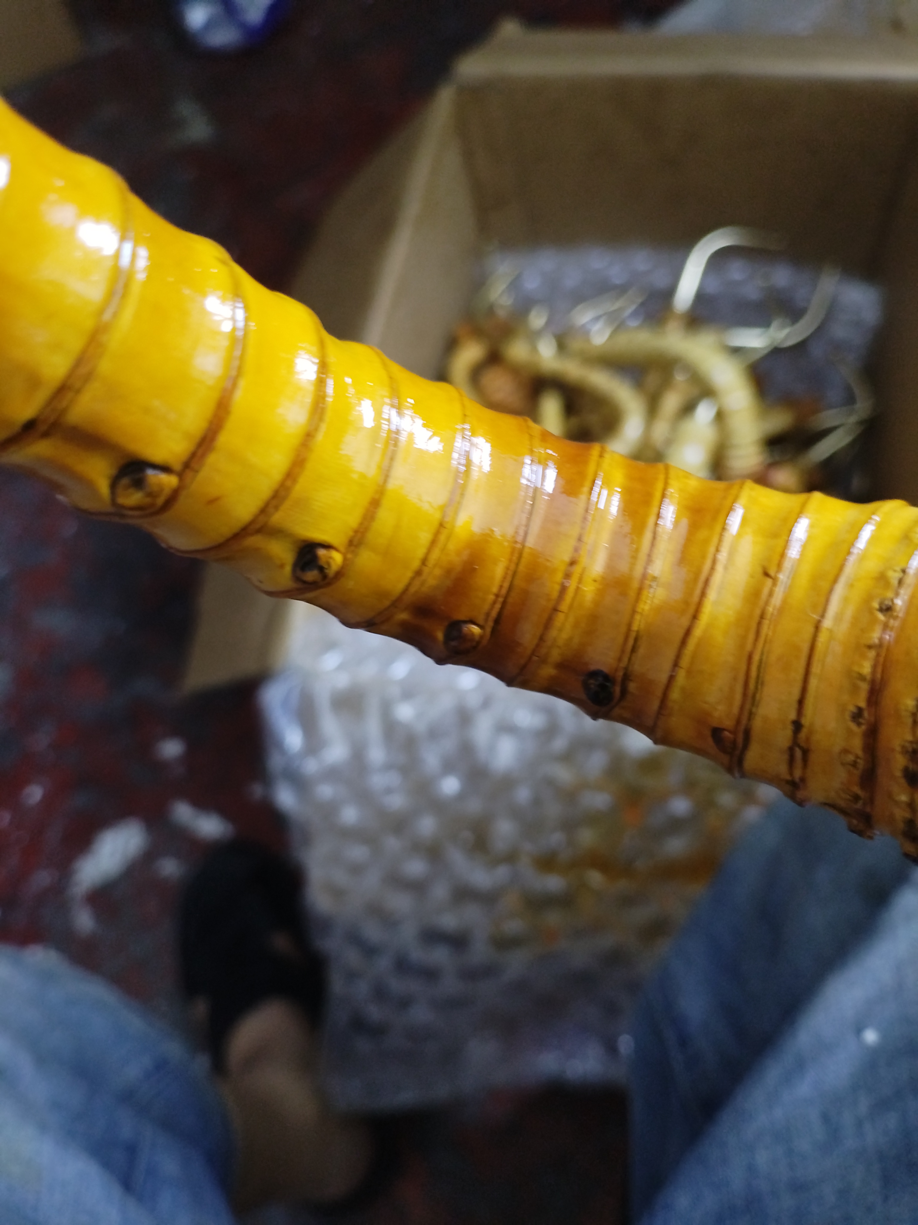 纯手工雕制46公分金竹，工艺精美值得拥有