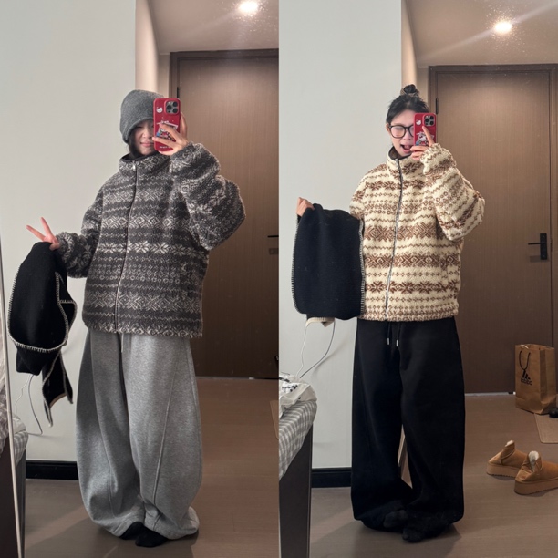 【清仓！NO退NO换】氛围感撞色摇粒绒冬季加绒外套