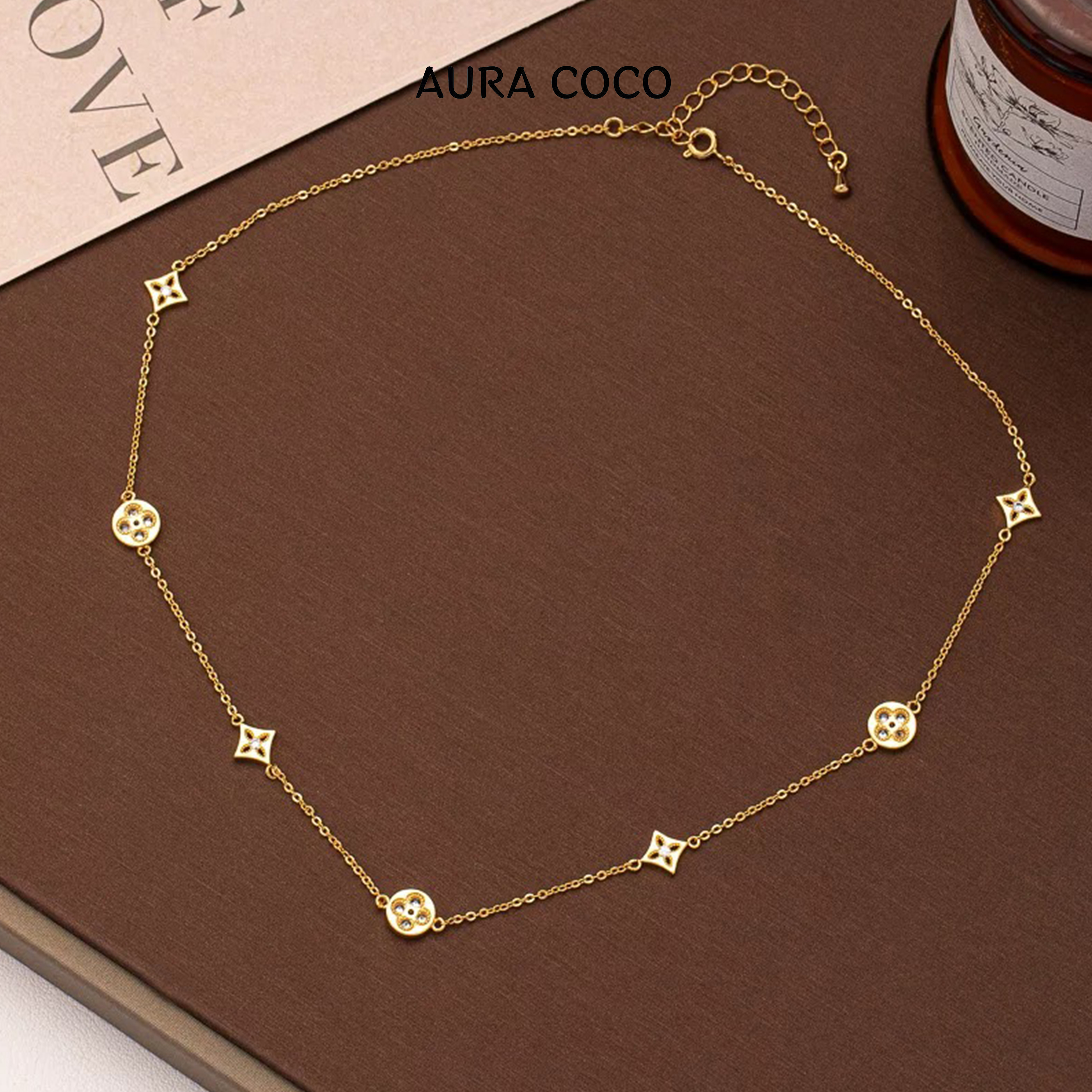 COCO高定 镀K金 小花项链 时尚轻奢项链XMB1014