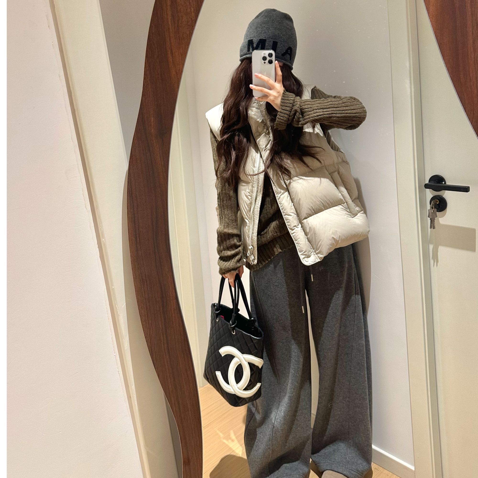 高端系列自制羊毛500g加厚醋酸羊毛冬季加绒阔腿镰刀休闲裤