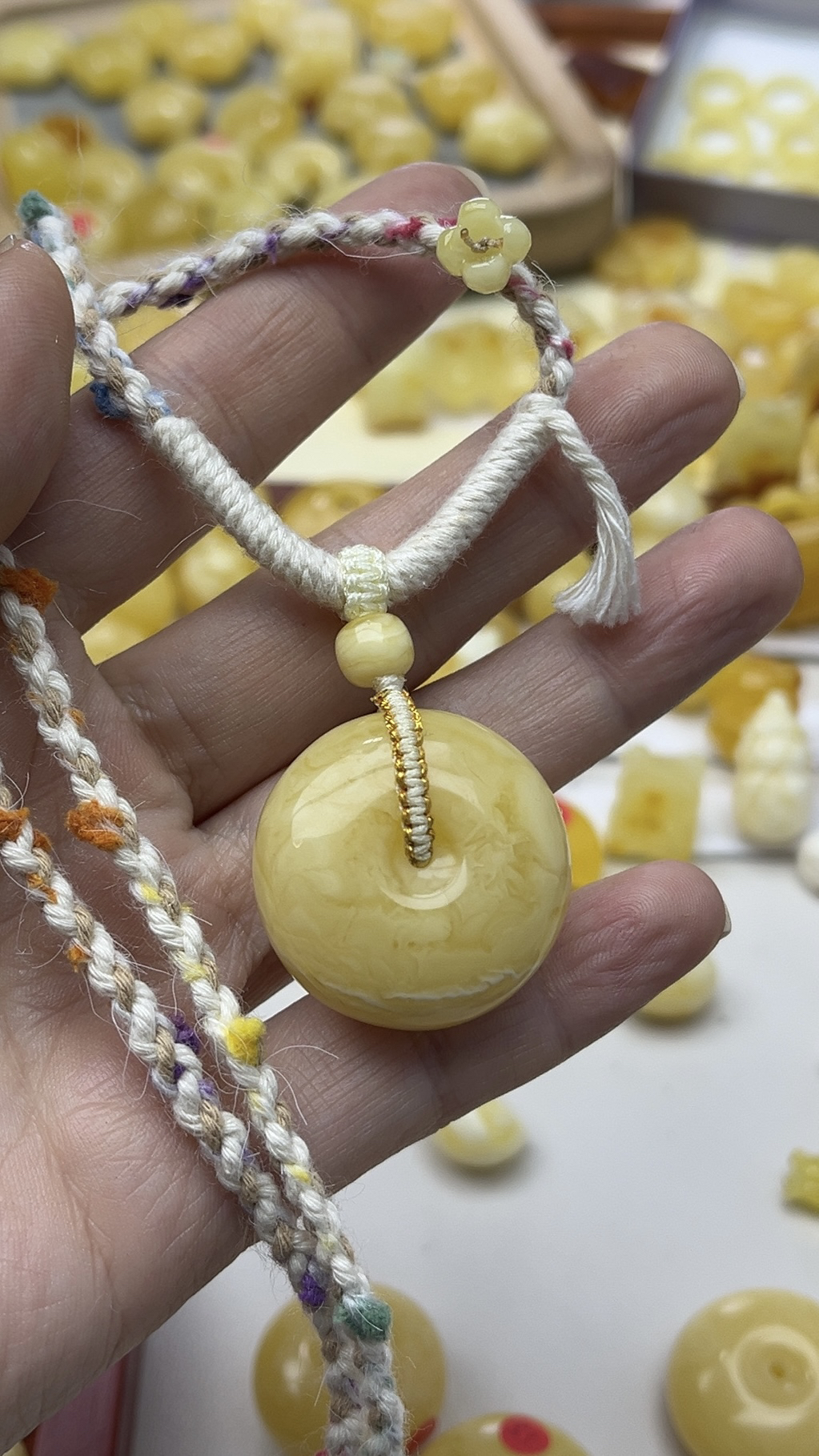 天然蜜蜡套装平安扣