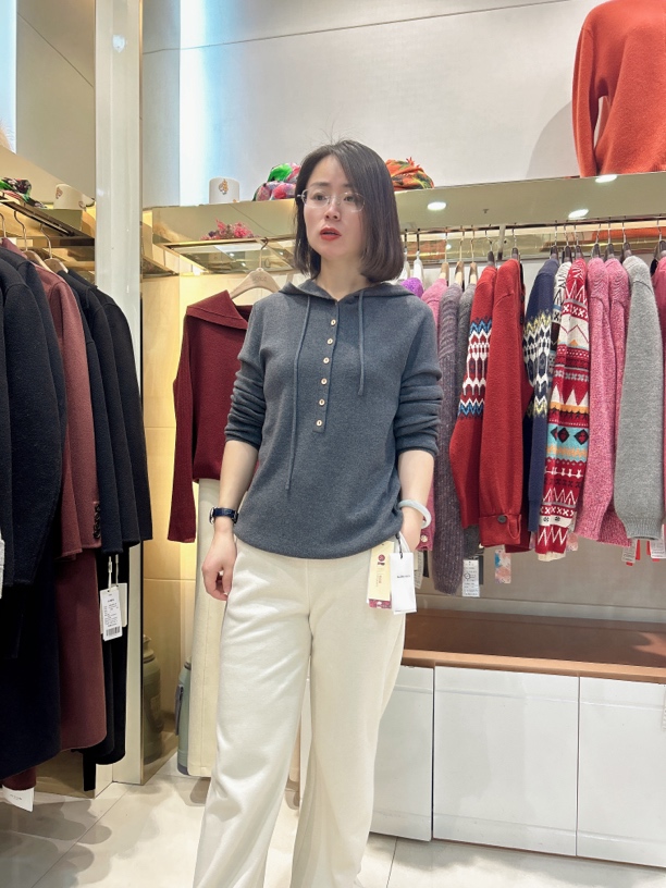 套头针织卫衣带扣宽松休闲