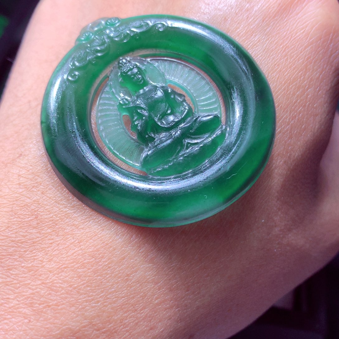 定制翡翠未镶嵌天然翡翠A货毛货挂件