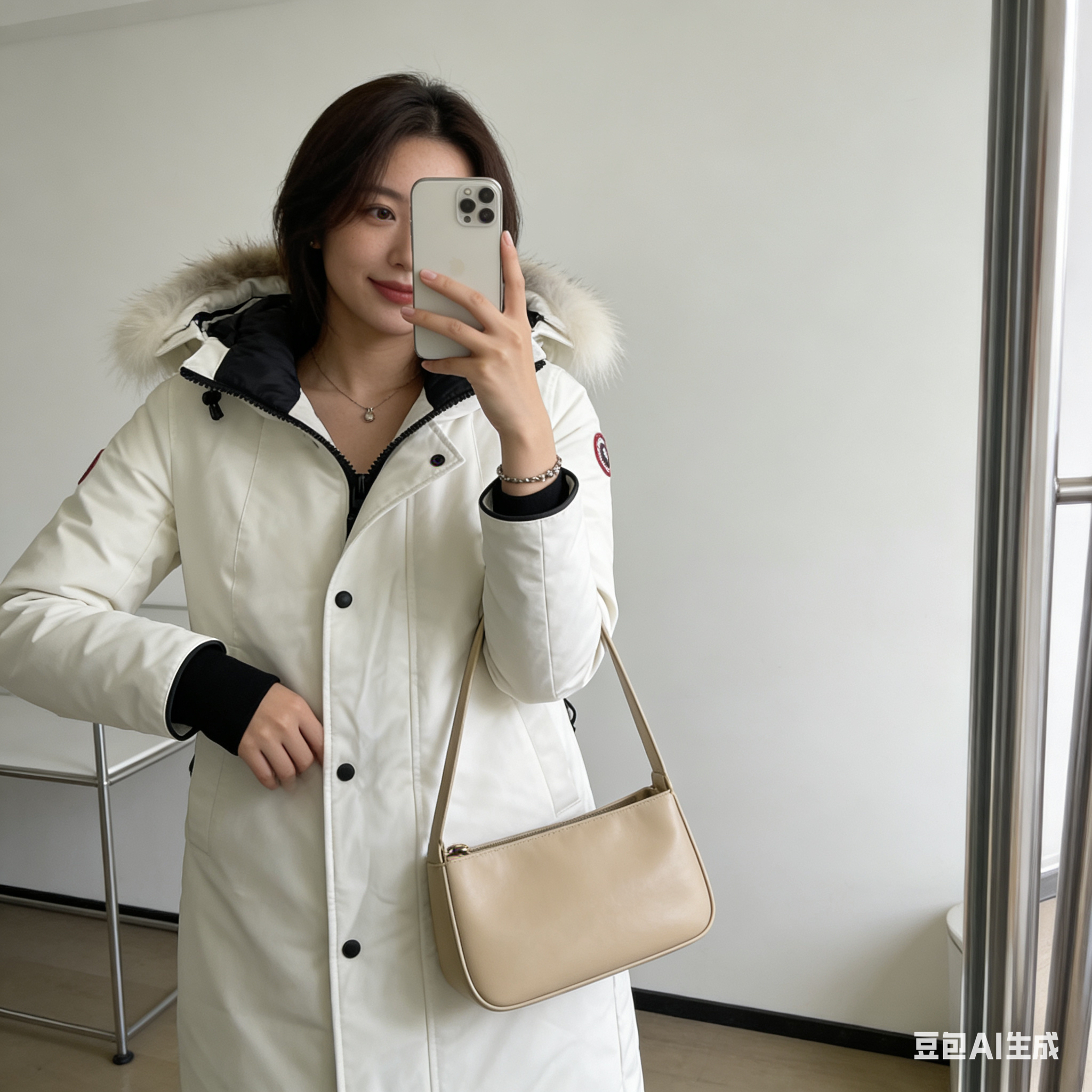 99新 CANADA GOOSE D500035/派克系列连帽长款羽绒服 /XS码