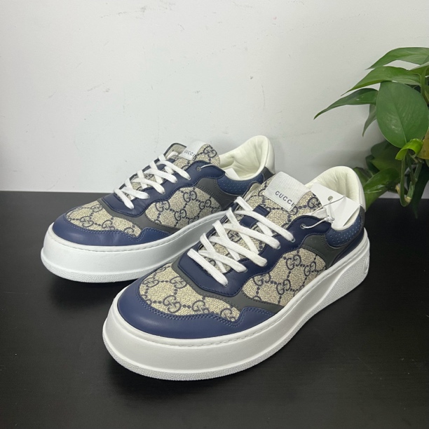 95新 GUCCI/古驰 多尺码海军蓝藏蓝老花饼干鞋/百搭/时尚/厚底