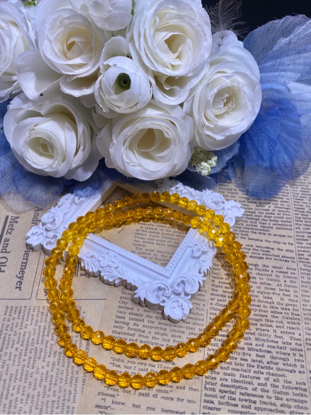  黄色切面6mm手串发一条J25