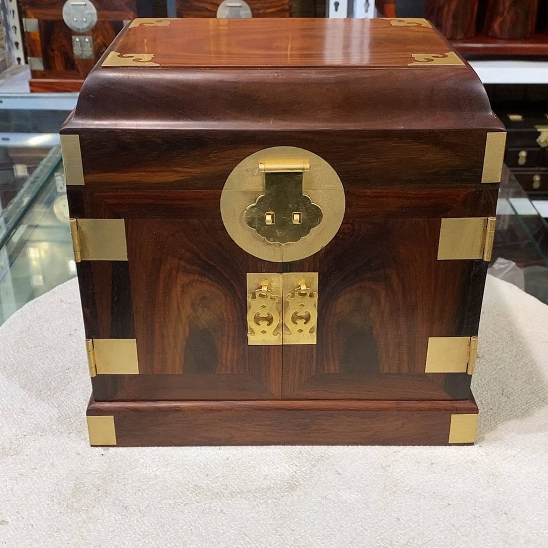 交趾黄檀（大红酸枝）拼板官箱25/18/24.5