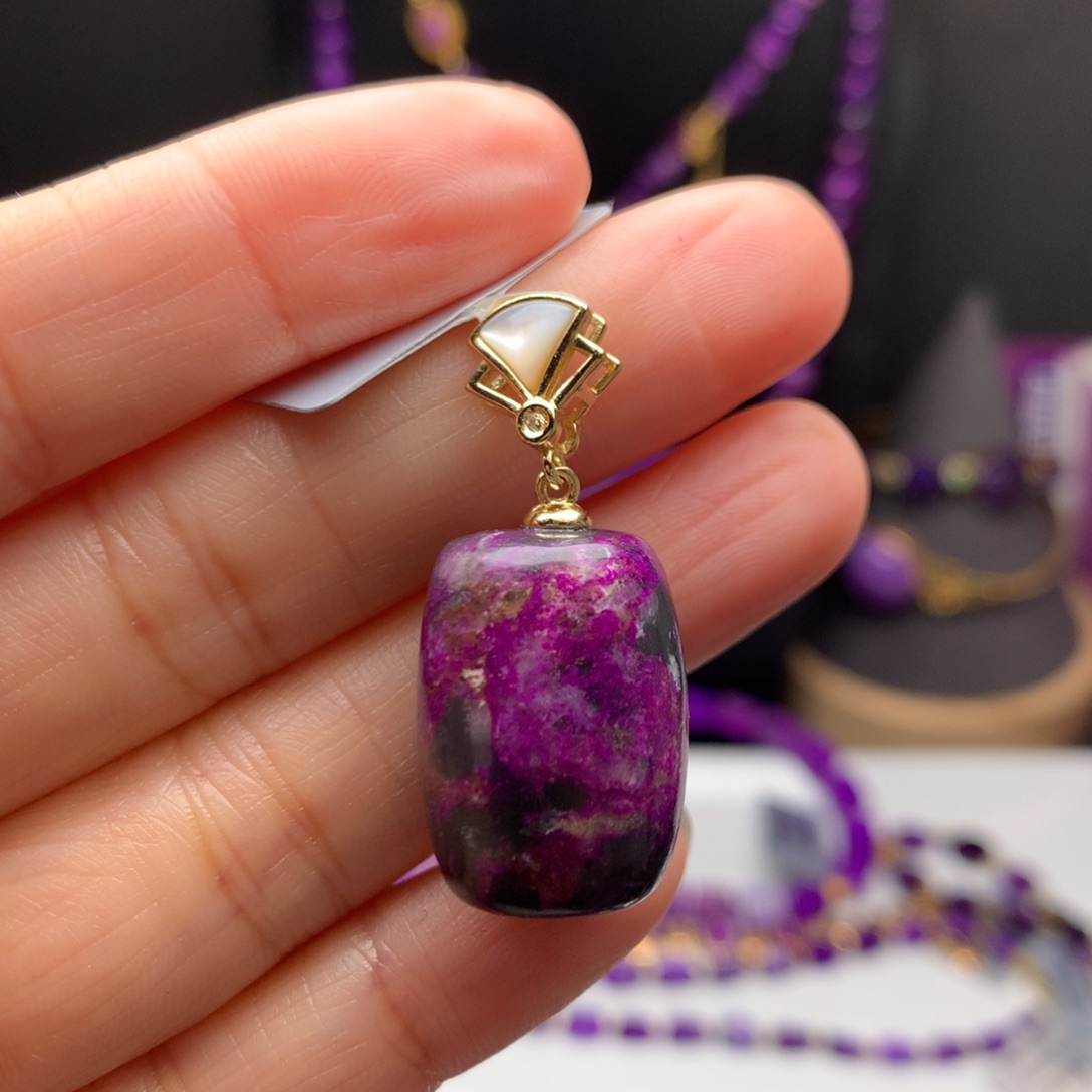 苏纪石（舒俱来）银S925镶嵌吊坠