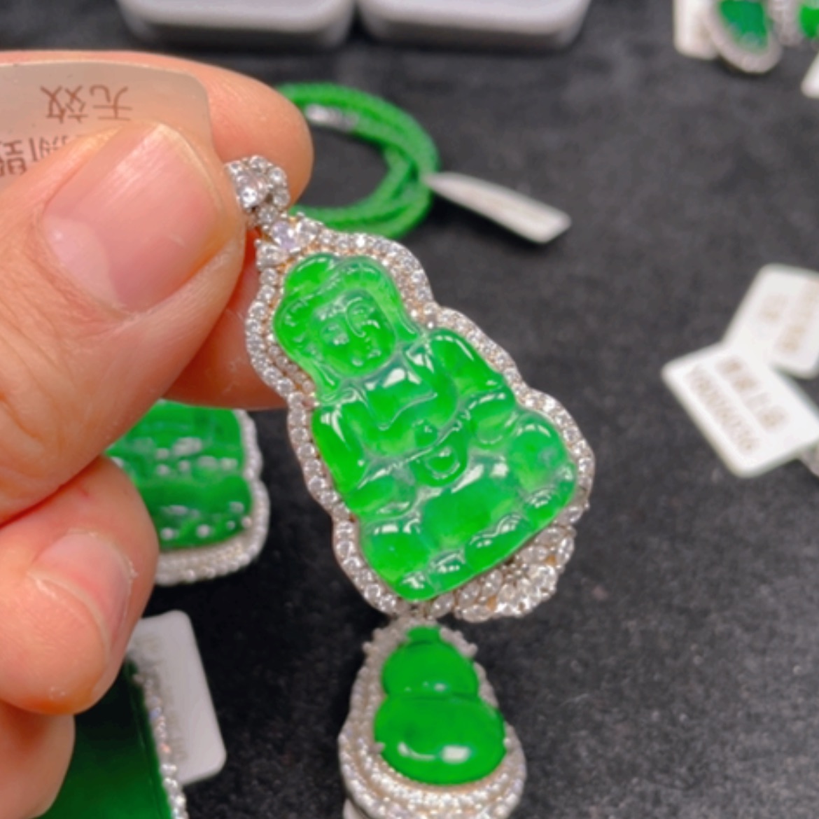 【闪购商品】翡翠颈饰银S925镶嵌吊坠