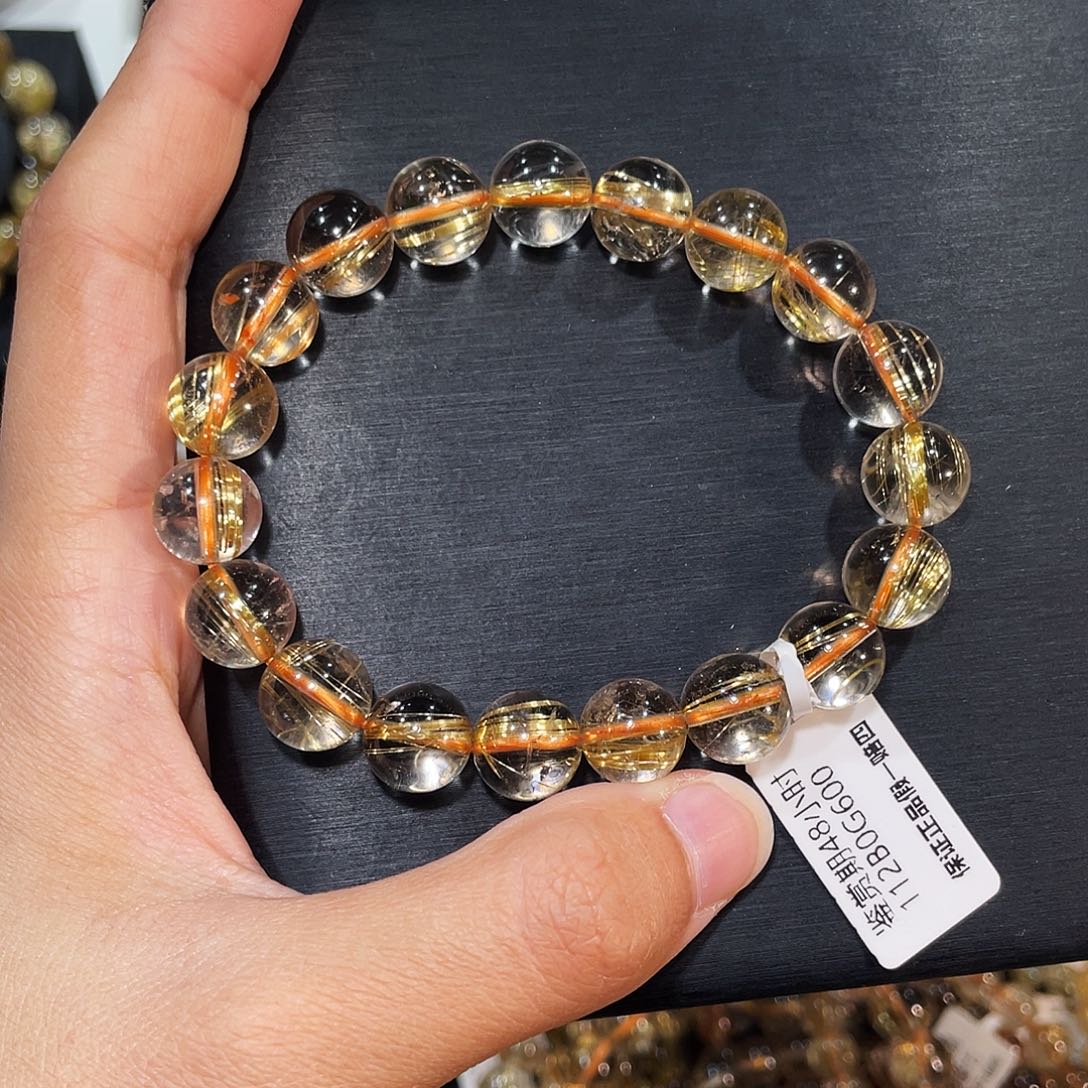 未镶嵌发晶手串顺发钛晶10.9mm