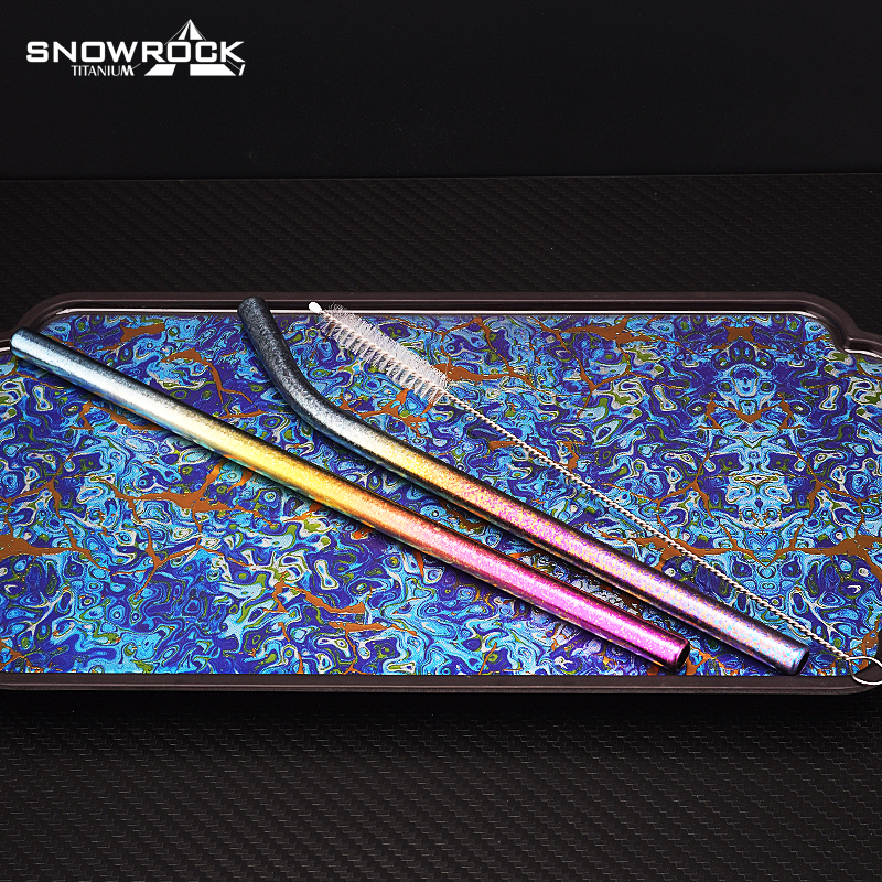 (套装)冰花炫彩中号直吸管+冰花炫彩中号弯吸管(送一根清洁刷)