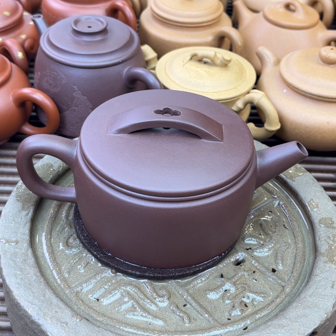 紫砂茶壶老紫泥 汉瓦 200c