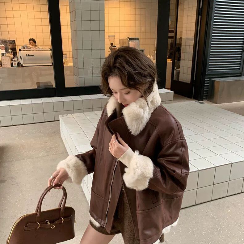 皮草外套女兔毛两面穿服新款爆款外套女皮毛獭兔一冬季2025