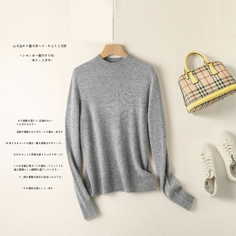 半高领软糯衫100%羊毛内搭针织韩版女士百搭常规