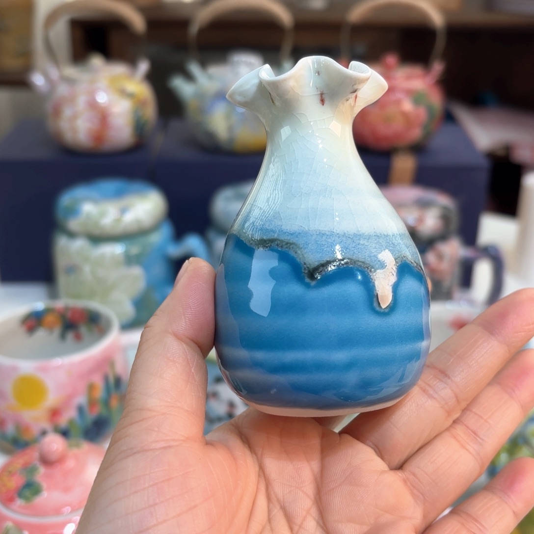 景德镇手绘高温釉下彩陶瓷茶具