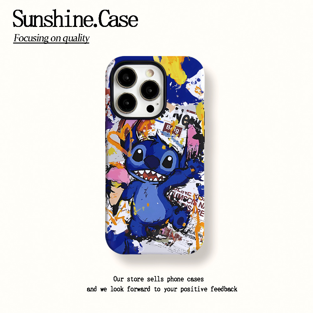 菲林二合一适用苹果华为vivo小米oppo手机壳涂鸦史迪仔16PRO