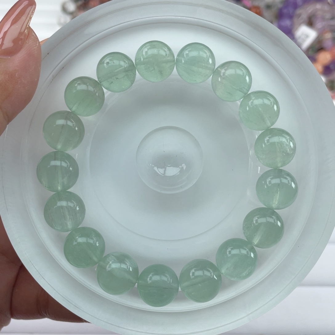 水晶手串未镶嵌002绿萤石11m+