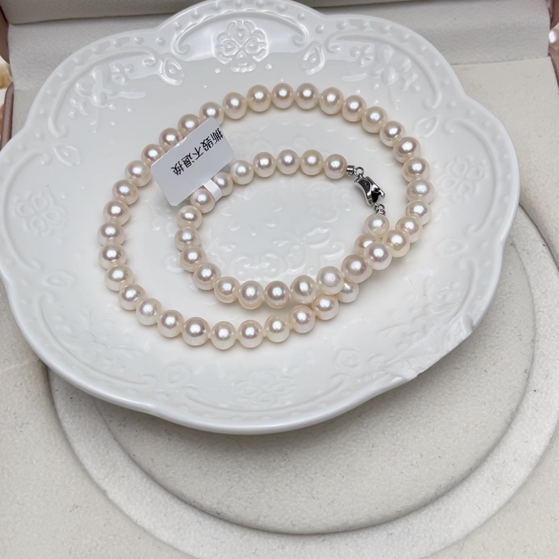 淡水珍珠项链银S925镶嵌