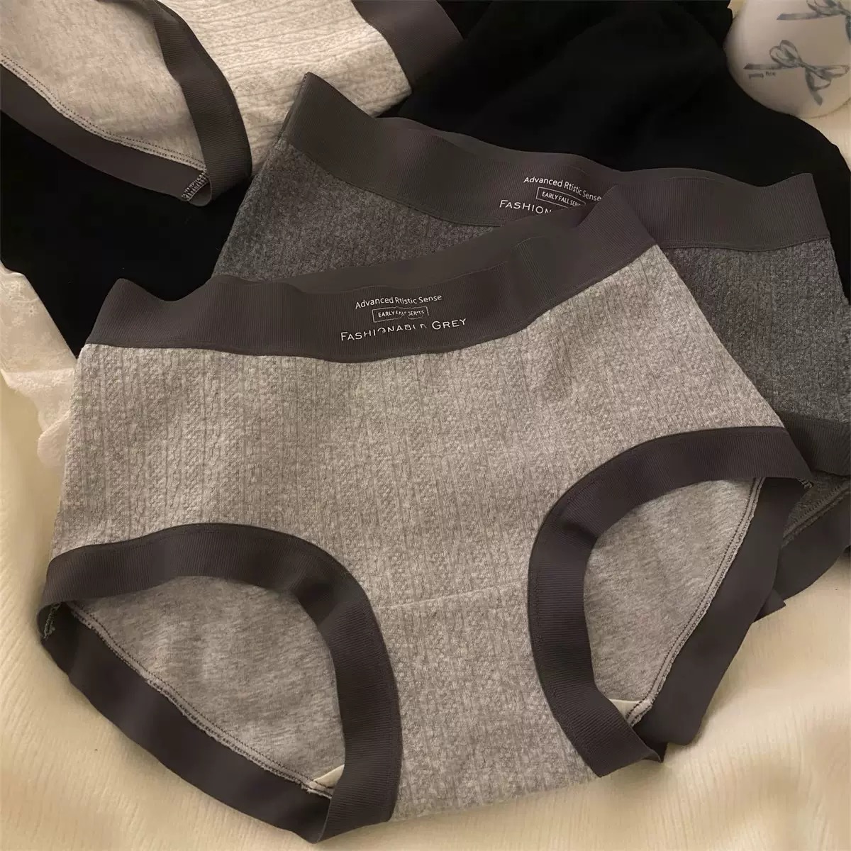 10A抑菌氛围感女生纯棉提花内裤美式舒适亲肤抗菌纯棉裆内裤女