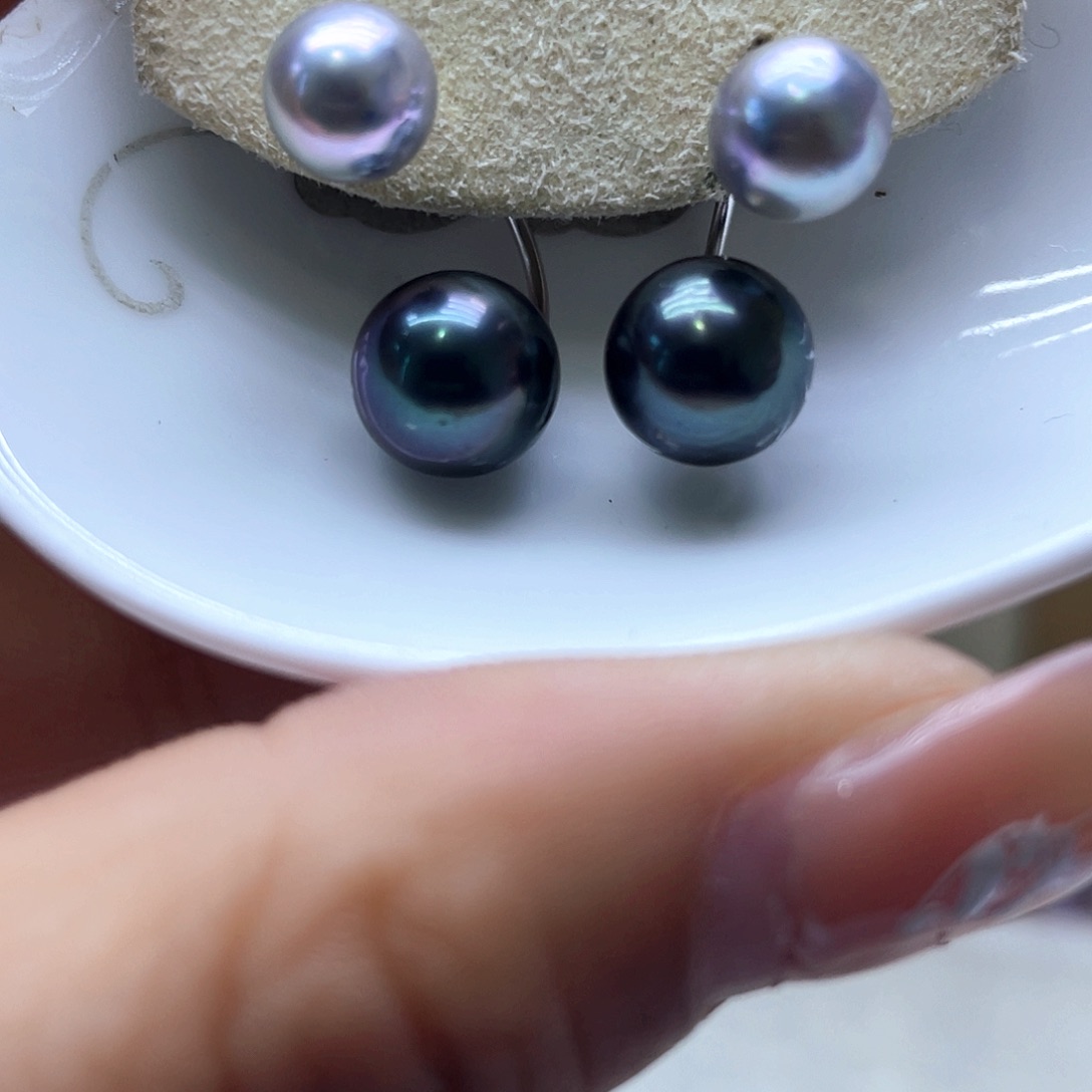 海水珍珠耳饰银S925镶嵌