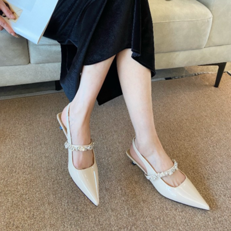 F6630-5时装凉鞋千金风女韩版夏季中跟女鞋百搭气质春夏法式低跟