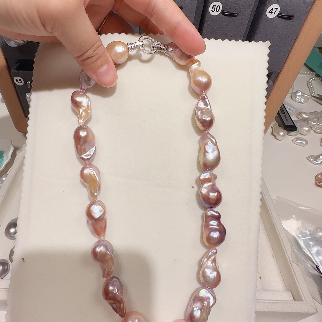 银S925镶嵌淡水珍珠颈饰