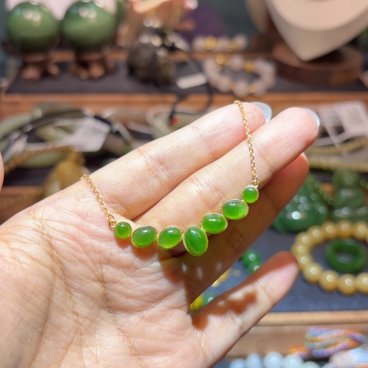 和田玉银S925镶嵌颈饰