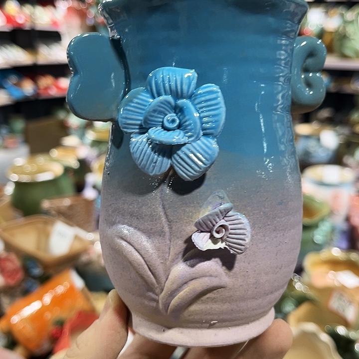 瓷片花盆多肉植物艺术品