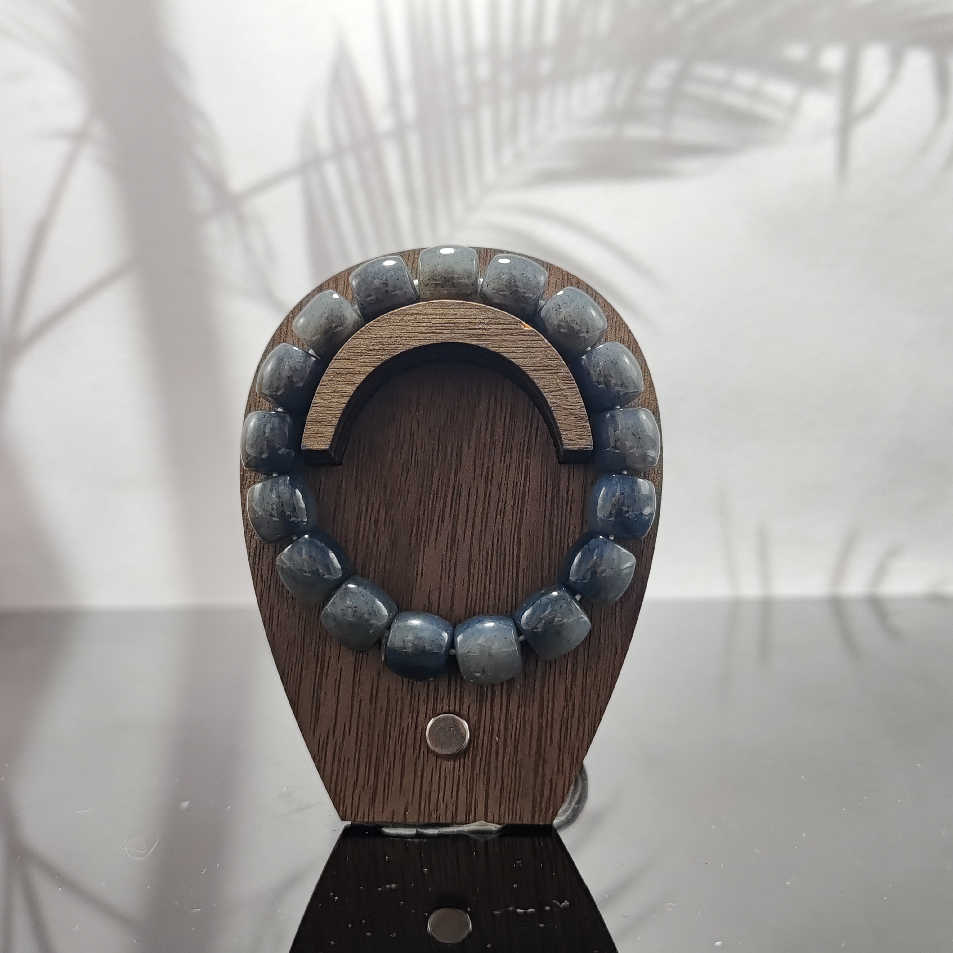 H和田玉青花籽直切手串（卡12）0737