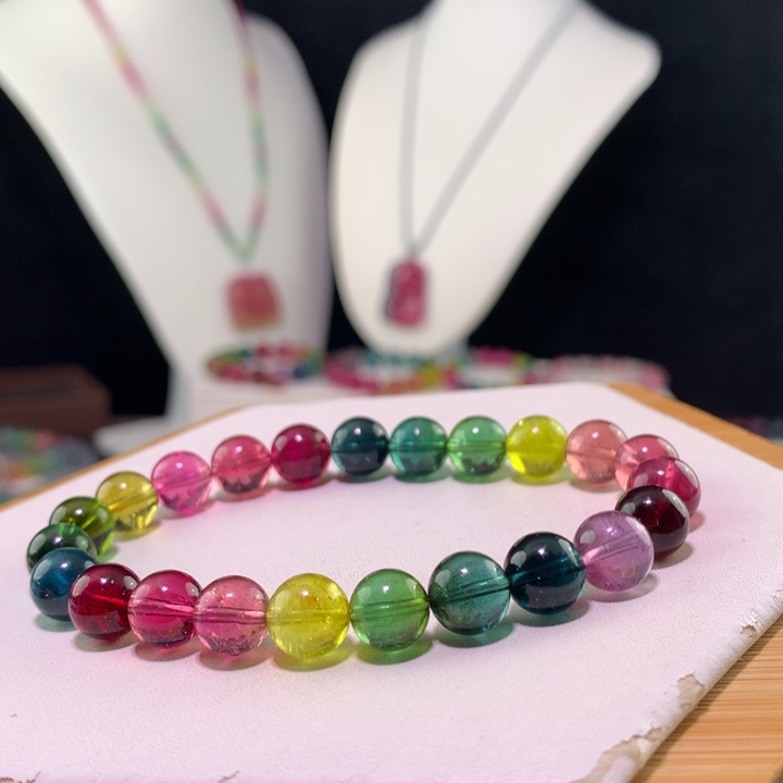 双色碧玺手链未镶嵌