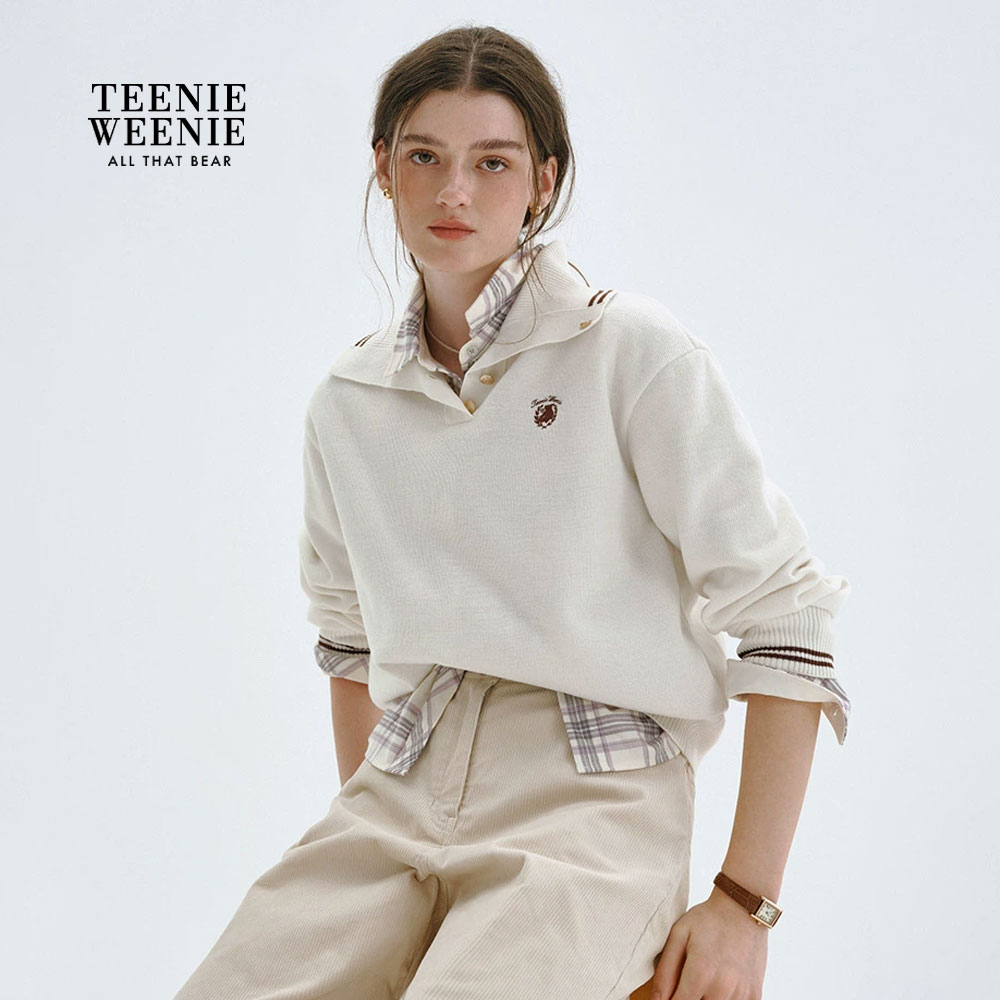 【赵老板专属】TeenieWeenie小熊女装卫衣25简约时尚翻领上衣0721