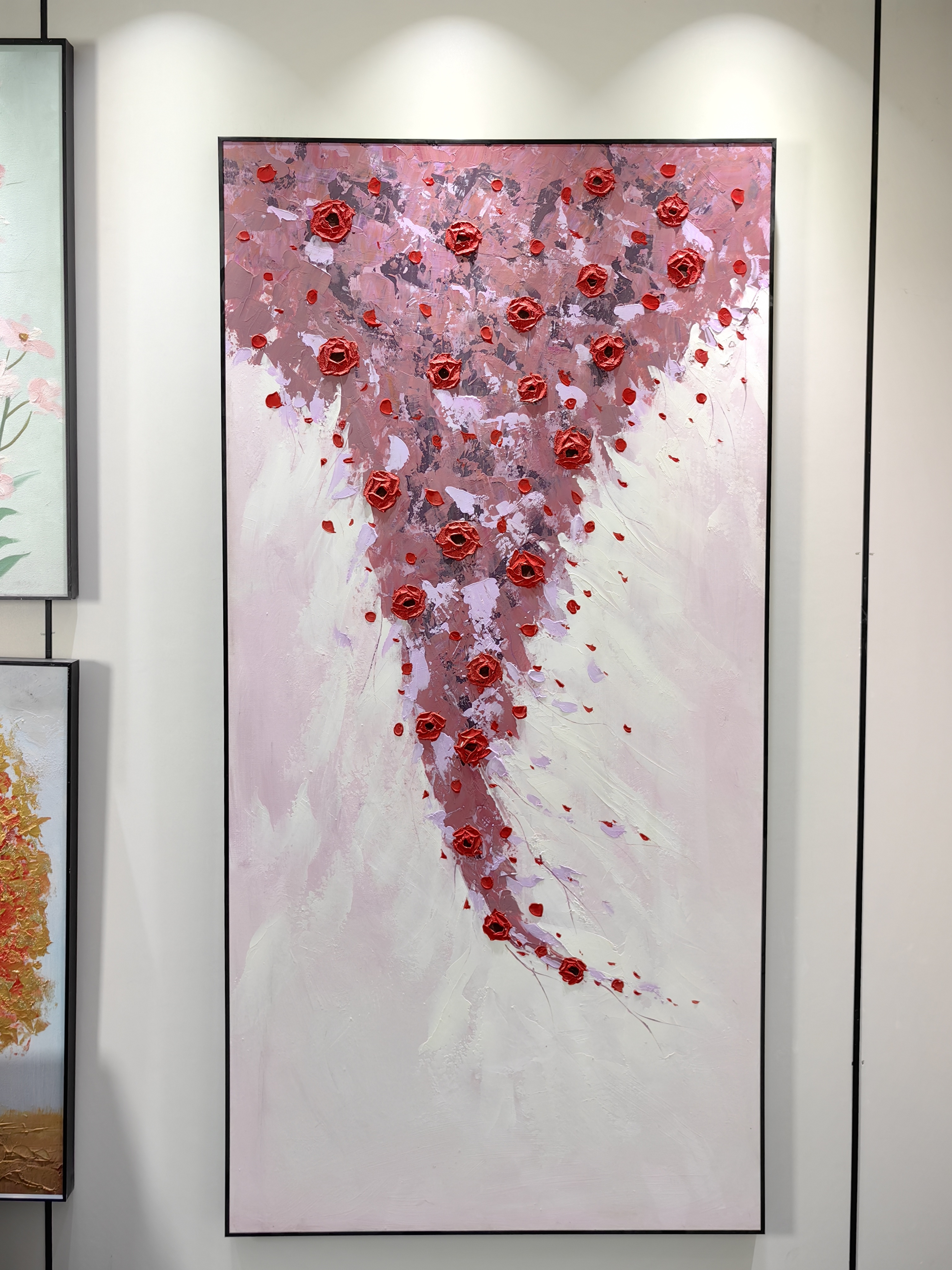 【玫瑰庄园】纯手绘手工玄关客厅现代轻奢油画