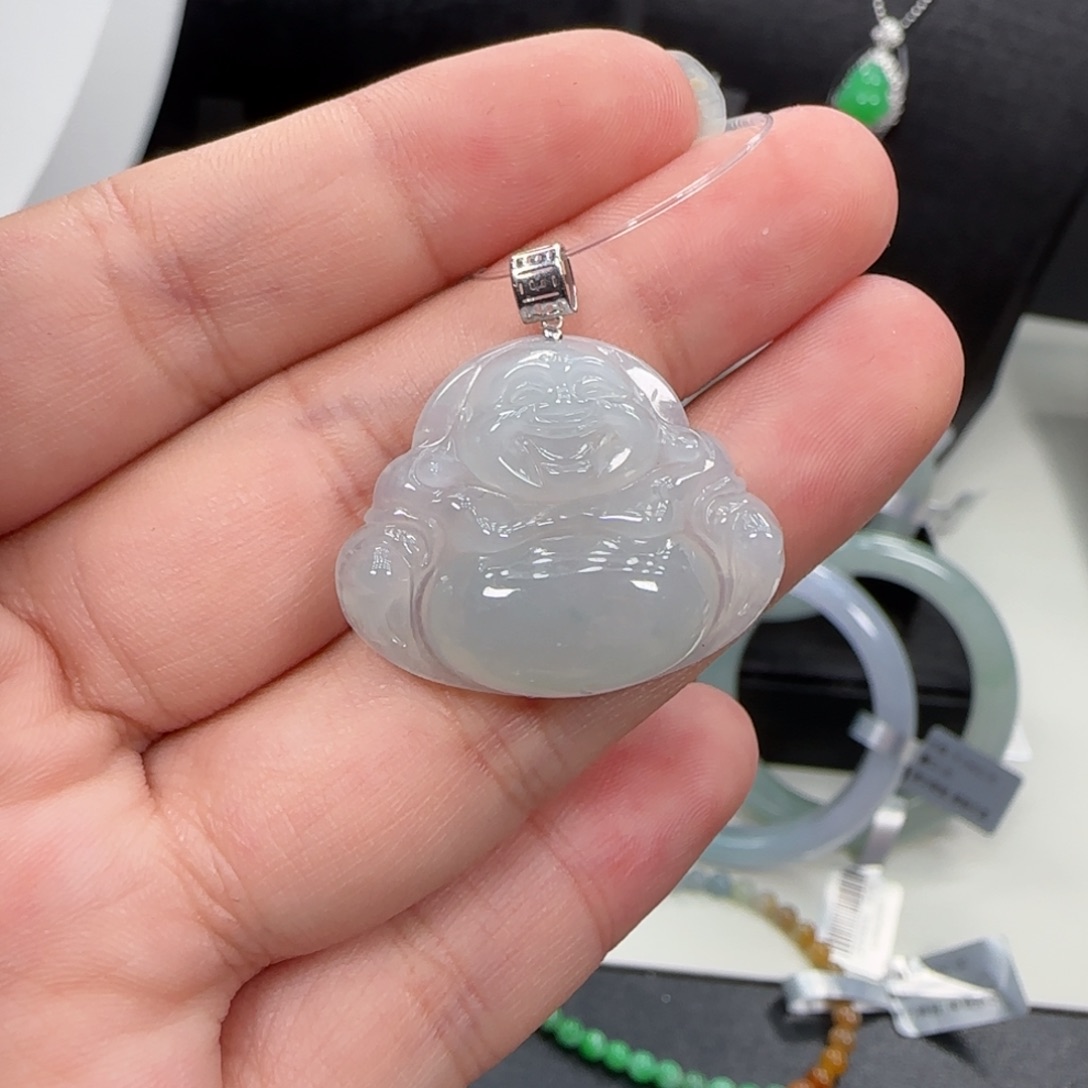 吊坠(不含链)18K金镶嵌翡翠