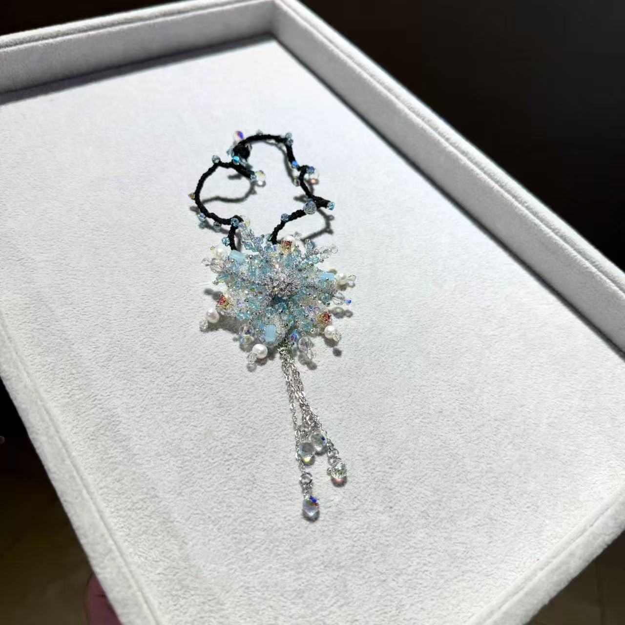 【莫奈海之星】雪花系列发绳设计气质高级感日常百搭款