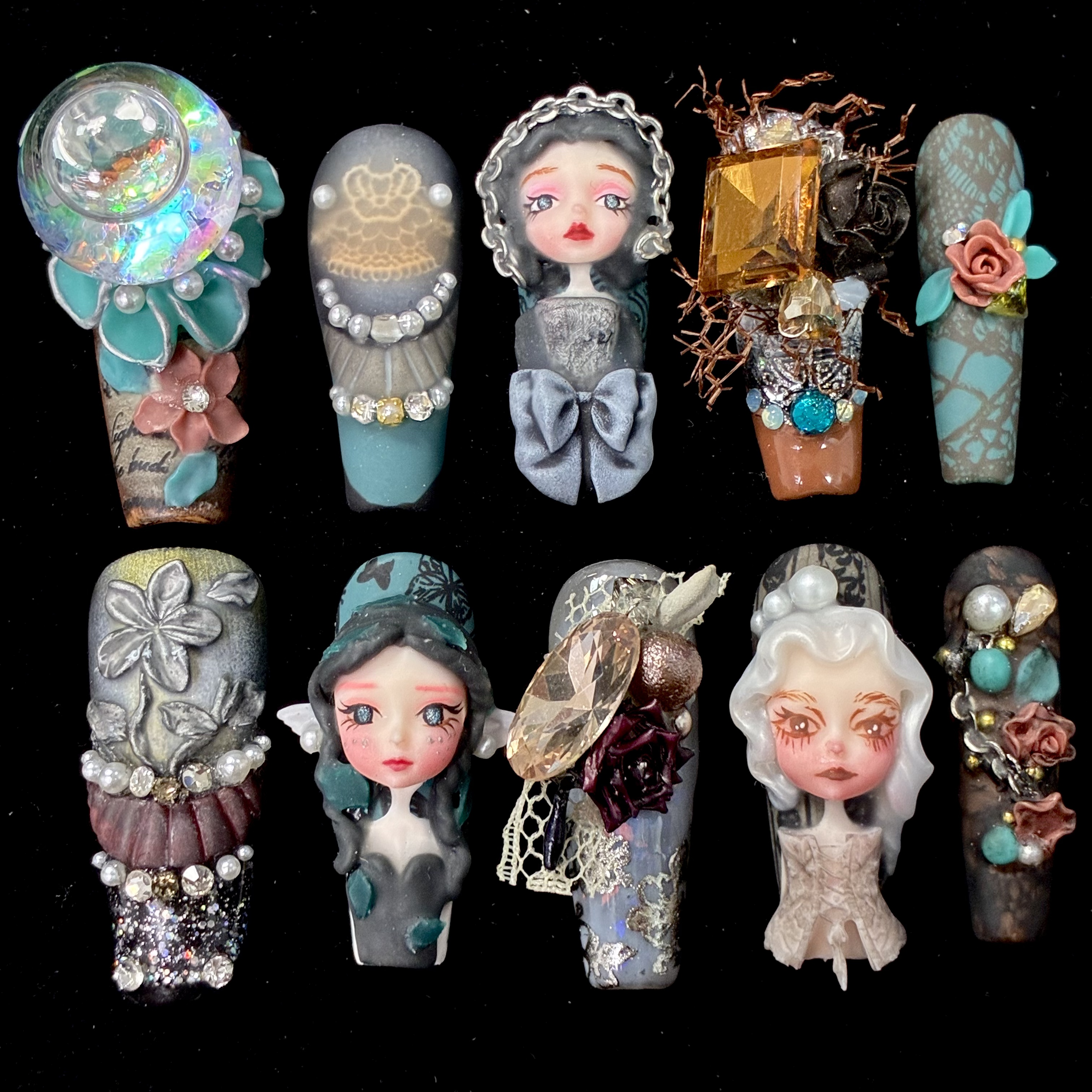 【古堡娃娃出逃记】2025爆款高级穿戴美甲中长款娃娃款式推荐