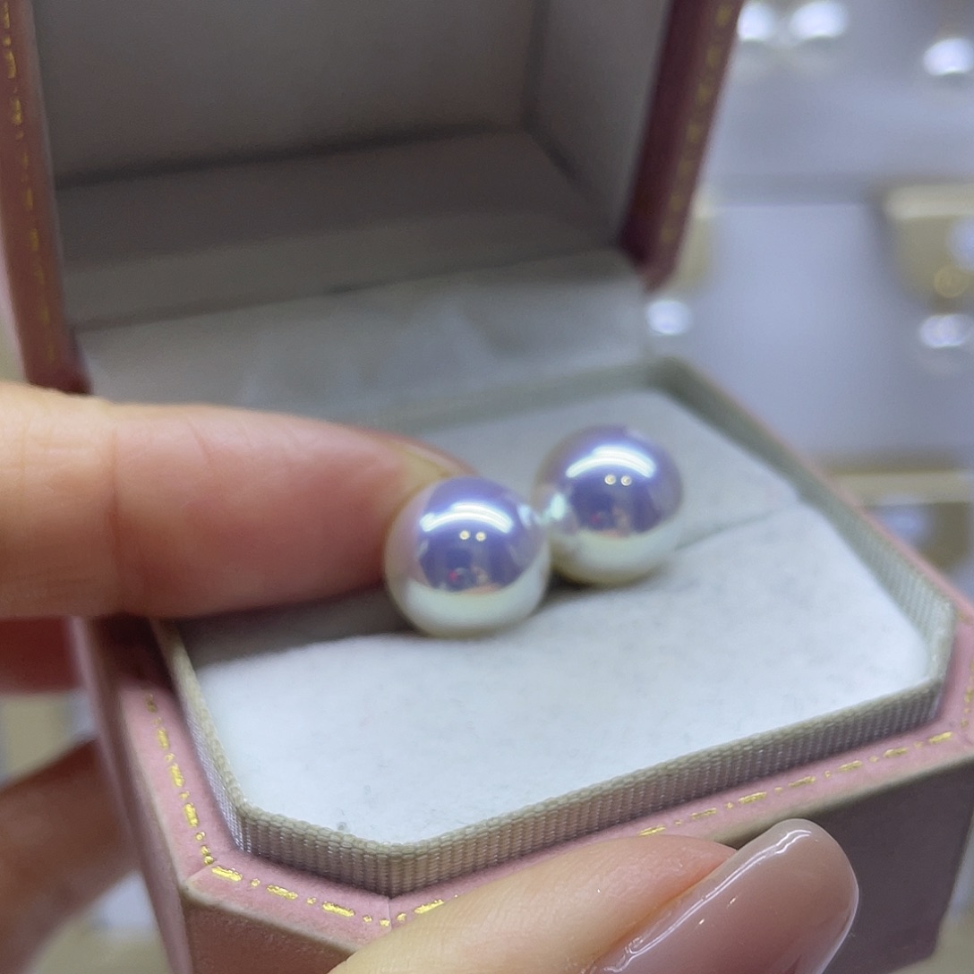 淡水珍珠耳饰银S925镶嵌