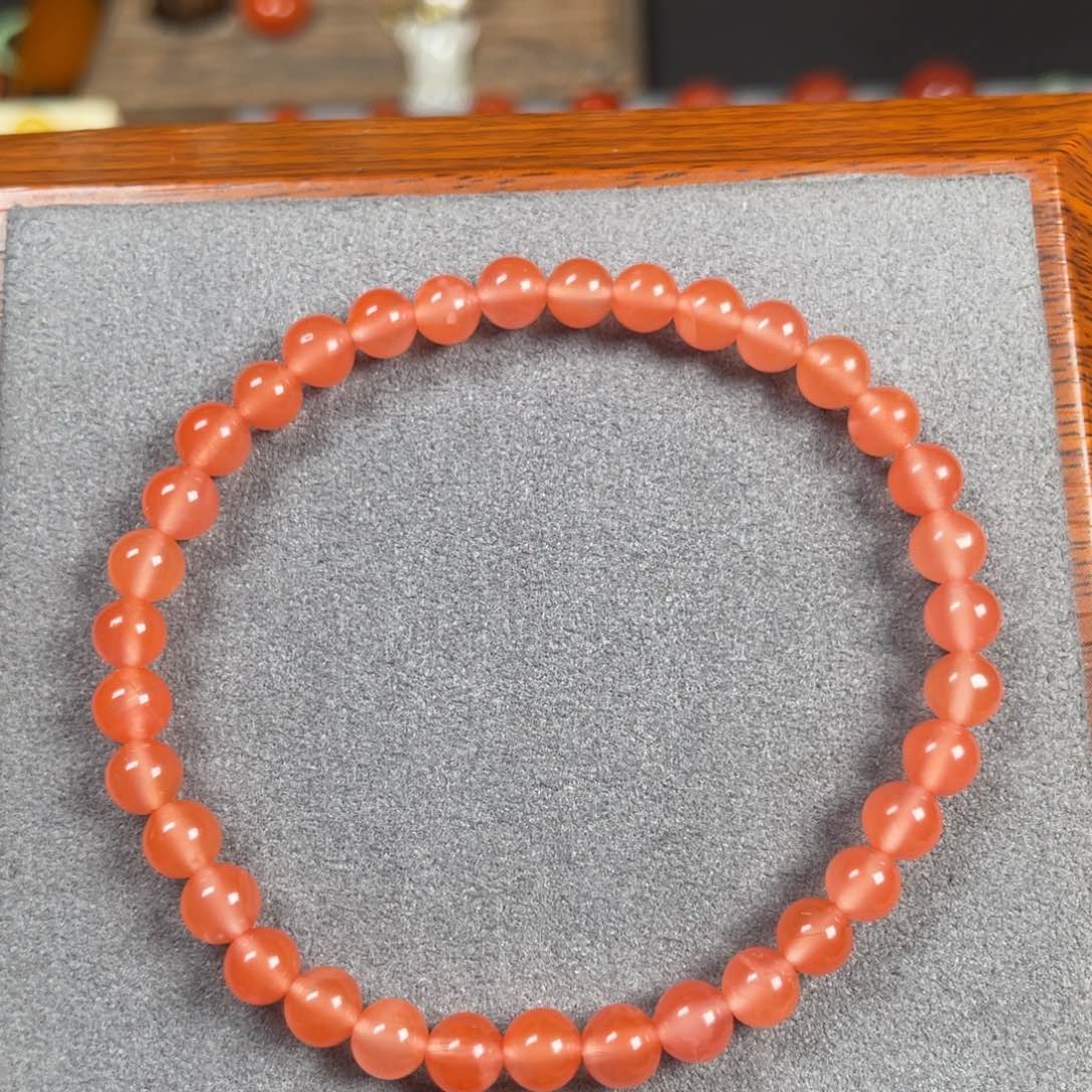 南红玛瑙冰红单圈卡5未镶嵌