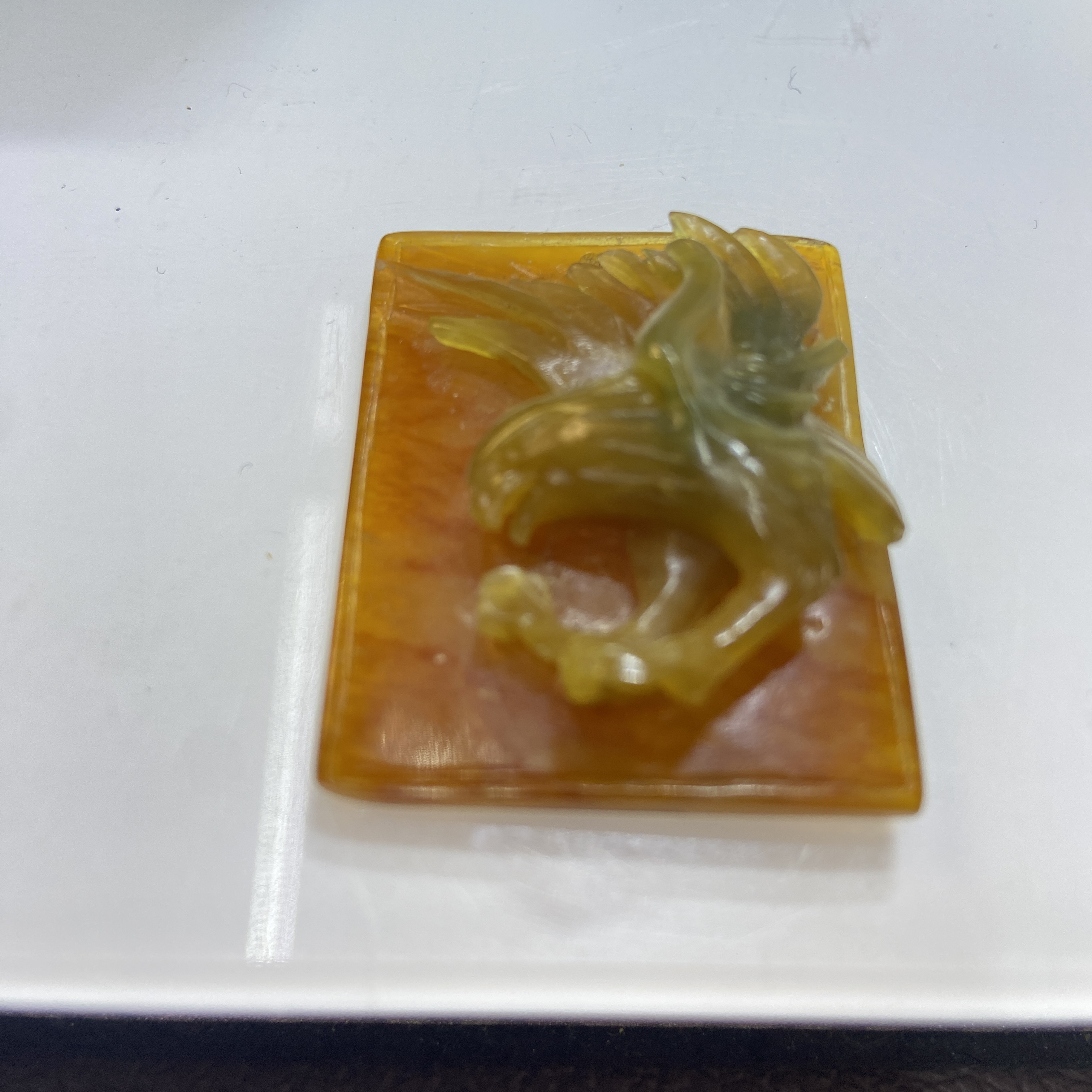 岫玉俏色巧雕花玉鹰大鹏展翅鹏程万里锁骨链手工雕刻