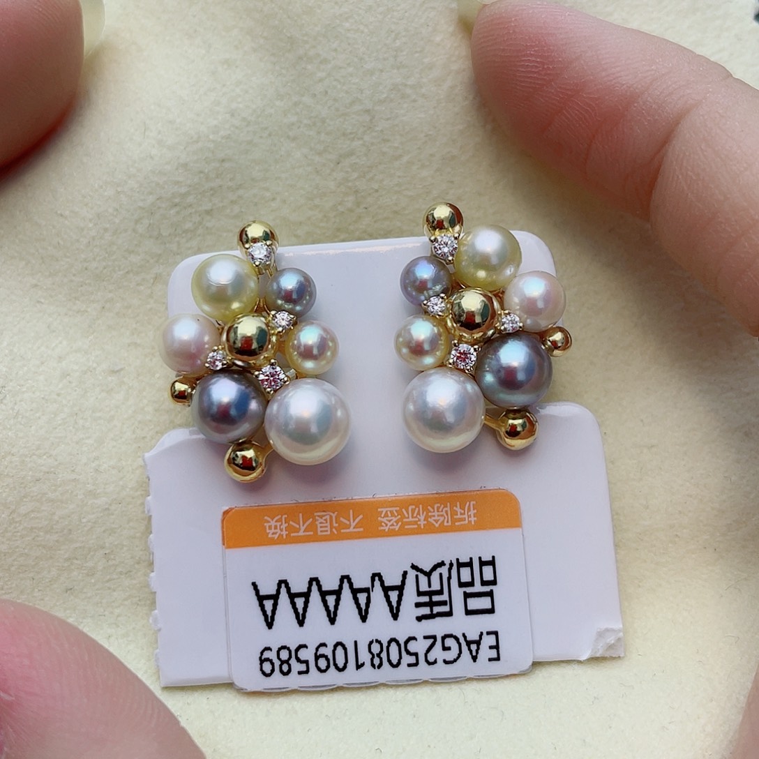 银S925镶嵌耳饰海水珍珠w38