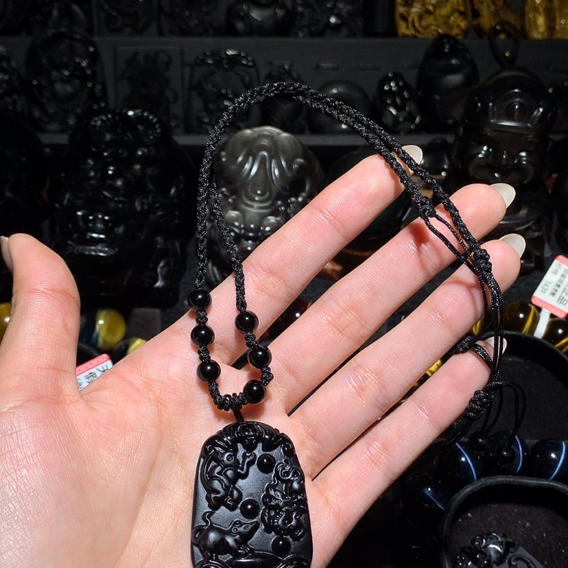 【闪购商品】未镶嵌黑曜岩珠宝奇石微***灵