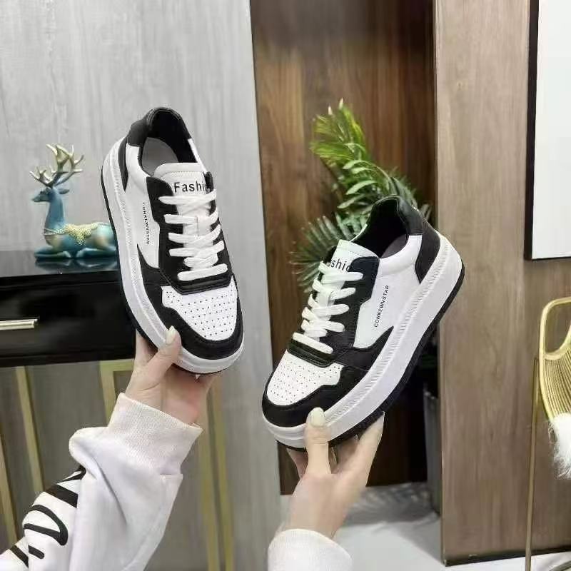 系带板鞋时尚休闲鞋百搭春季厚底阿甘鞋女鞋小白鞋透气秋季8081