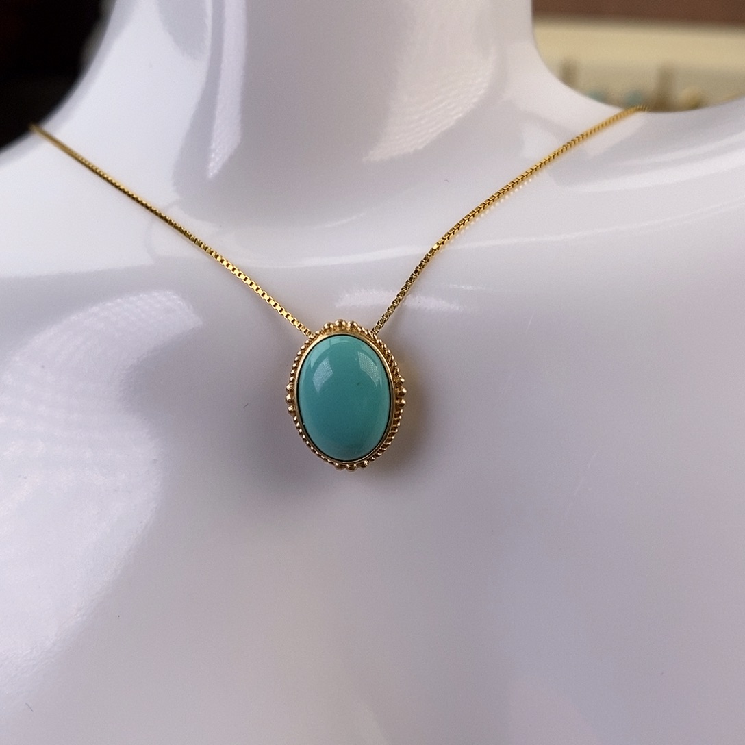 绿松石颈饰18K金镶嵌