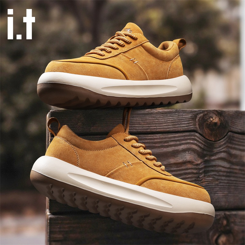 i.tpuzzle增高圆头时尚休闲鞋男低帮鞋韩版秋季低帮时尚秋冬