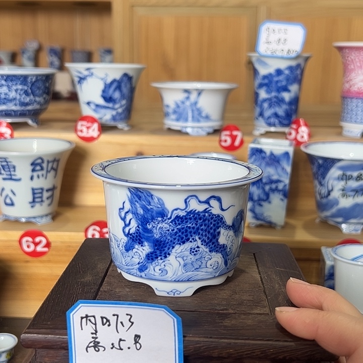 墨奈手绘陶瓷花盆