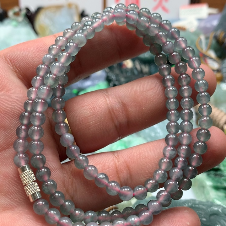 翡翠颈饰未镶嵌保真天然a货翡翠