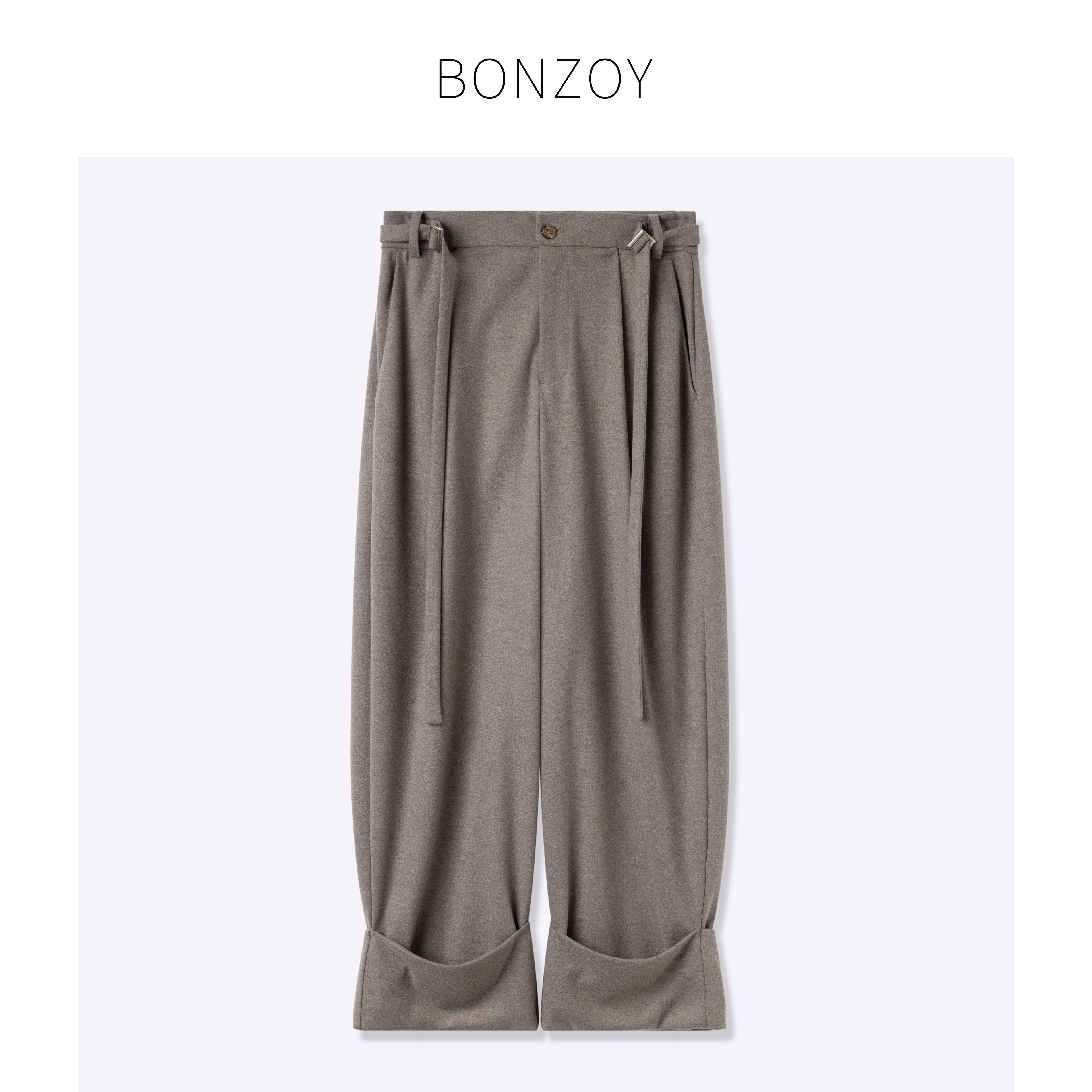 秋冬拼接刺绣常规长裤阔腿裤直筒裤设计师时尚针织休闲裤BS1221-8