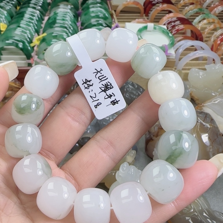 玛瑙/玉髓合金天山翠16mm手串